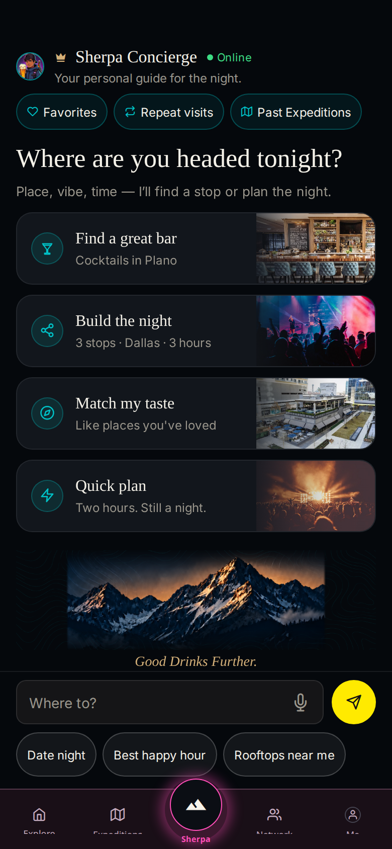 Sherpa Concierge planning preview